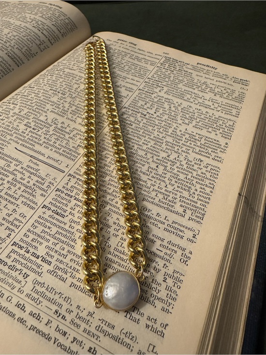 Jay Nicole Jewelry - Gold-Tone Chunky Chain Necklace with Pearl Pendant - Women Jewelry